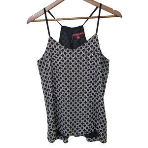 Gievergate Geometric Print Racerback Cami Womens Size S/M Black White Y2K